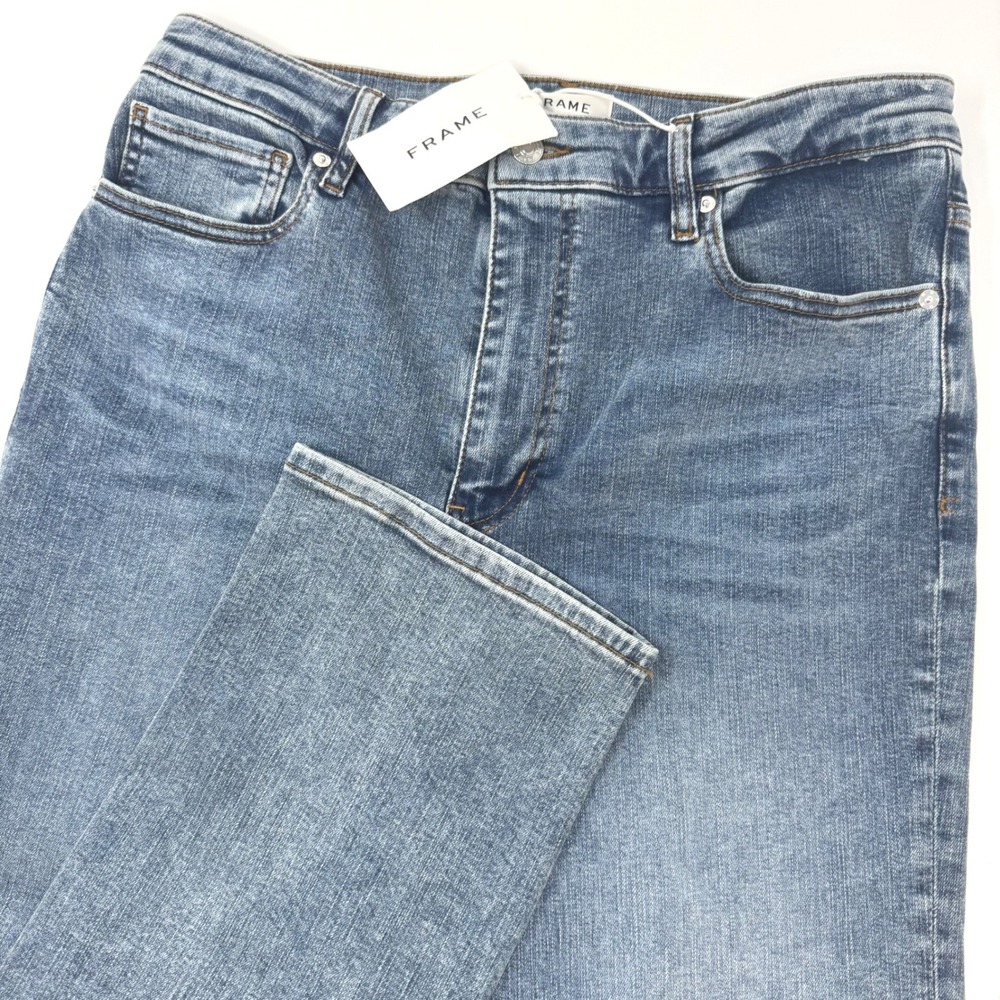 Frame The Pencil High Rise Straight Leg Jeans Crave Blue Womens Size 32 NEW